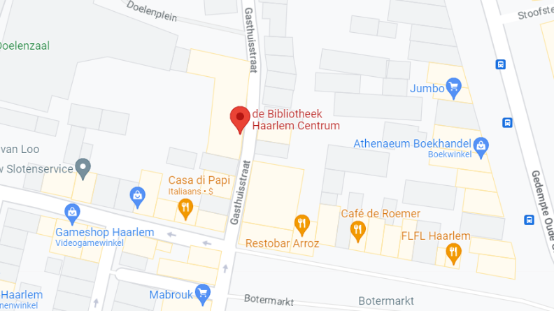 kaart locatie de Bibliotheek Haarlem Centrum