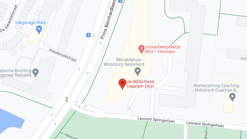 Kaart de Bibliotheek Haarlem Oost